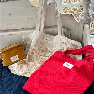 Sézane tote and make-up bag set